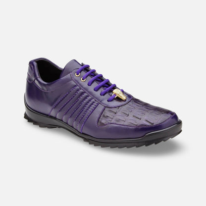 Belvedere Men’s Astor 33599 Sneaker Purple Caiman Sneakers | Last Pair | Size 10