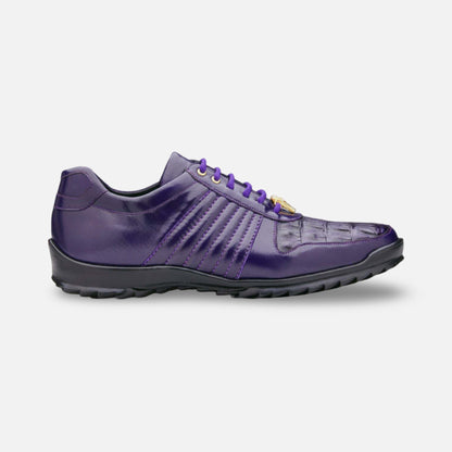 Belvedere Men’s Astor 33599 Sneaker Purple Caiman Sneakers | Last Pair | Size 10