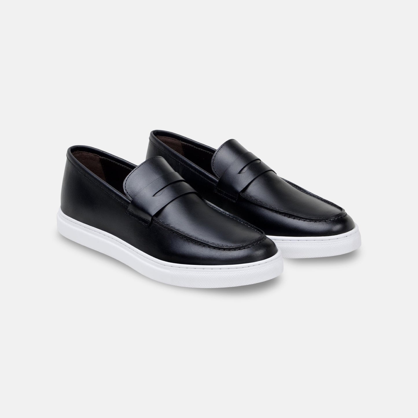 Belvedere Studio Hybrid Penny Loafer Elliot – Black Nappa Leather, Rubber Sole