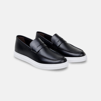Belvedere Studio Hybrid Penny Loafer Elliot – Black Nappa Leather, Rubber Sole