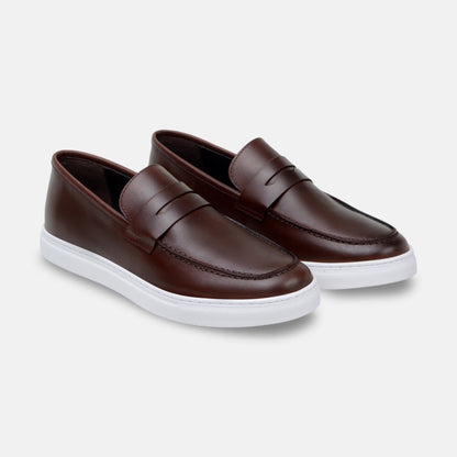 Belvedere Studio Hybrid Penny Loafer Elliot – Brown Nappa Leather, Rubber Sole