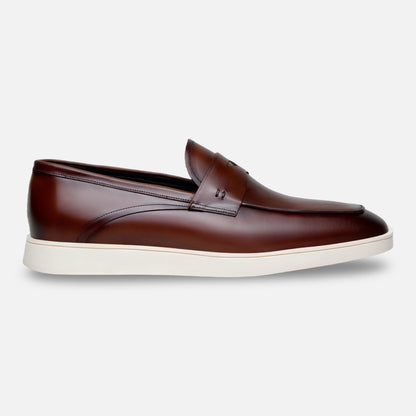 Belvedere Maurizio Hybrid Penny Loafer – Cognac Nappa Leather, Two-Tone Gel Sole
