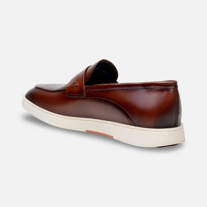 Belvedere Maurizio Hybrid Penny Loafer – Cognac Nappa Leather, Two-Tone Gel Sole