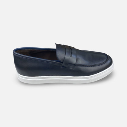 Belvedere Studio Hybrid Penny Loafer Elliot – Navy Nappa Leather, Rubber Sole