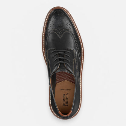 Johnston & Murphy Uptown Black Wingtip Oxford – Full Grain Leather & TRUFOAM® Comfort