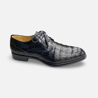 Mezlan Black Over Crocodile Shoe