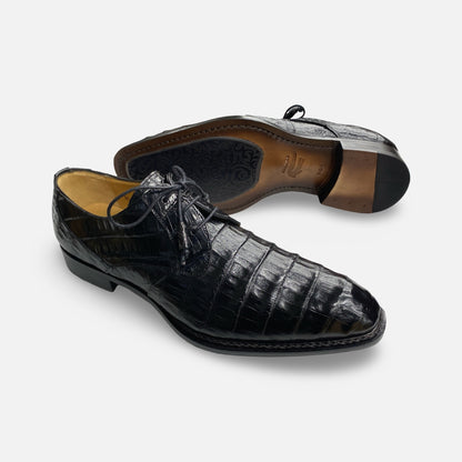 Mezlan Black Over Crocodile Shoe