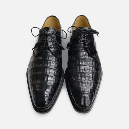 Mezlan Black Over Crocodile Shoe