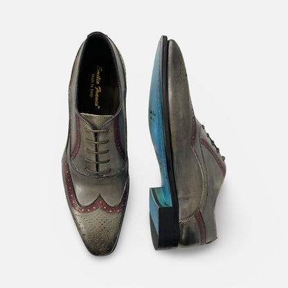 Clearance | Mens Gray Emilio Franco Italian Wingtip Shoe | Last Pairs