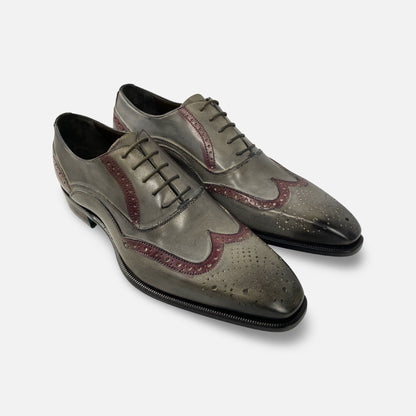 Clearance | Mens Gray Emilio Franco Italian Wingtip Shoe | Last Pairs