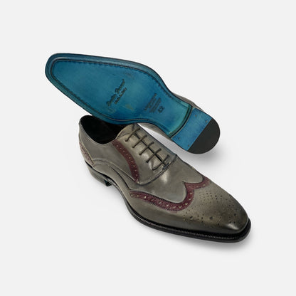 Clearance | Mens Gray Emilio Franco Italian Wingtip Shoe | Last Pairs
