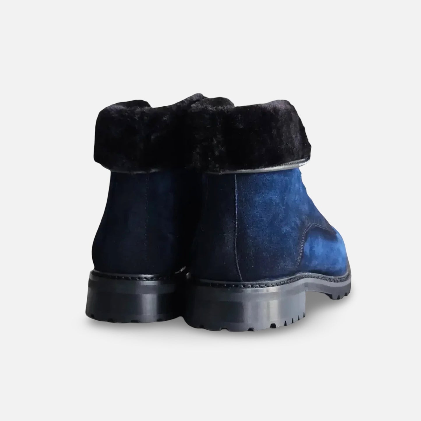 Carrucci Denim Blue Suede Boot with Lug Sole