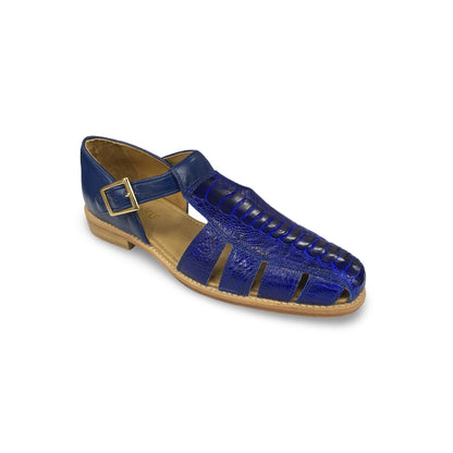 Genuine Ostrich Sandal by Belvedere | Blue