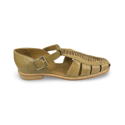 Genuine Ostrich Sandal by Belvedere | Taupe
