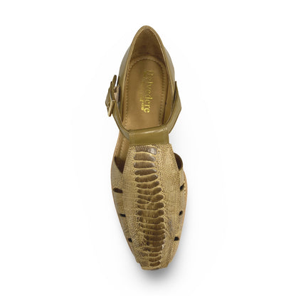 Genuine Ostrich Sandal by Belvedere | Taupe