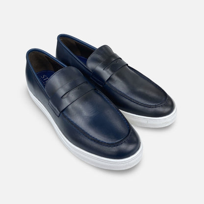 Belvedere Studio Hybrid Penny Loafer Elliot – Navy Nappa Leather, Rubber Sole