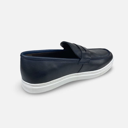 Belvedere Studio Hybrid Penny Loafer Elliot – Navy Nappa Leather, Rubber Sole