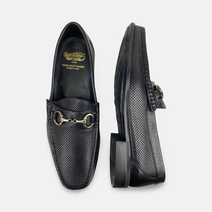 Calzoleria Toscana Black Black Loafers Q589  – Handcrafted Italian Elegance | Clearance