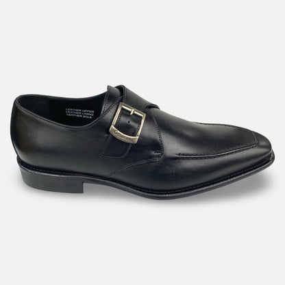 Calzoleria Toscana Black Single Monk Strap – Handmade Italian Leather Dress Shoe