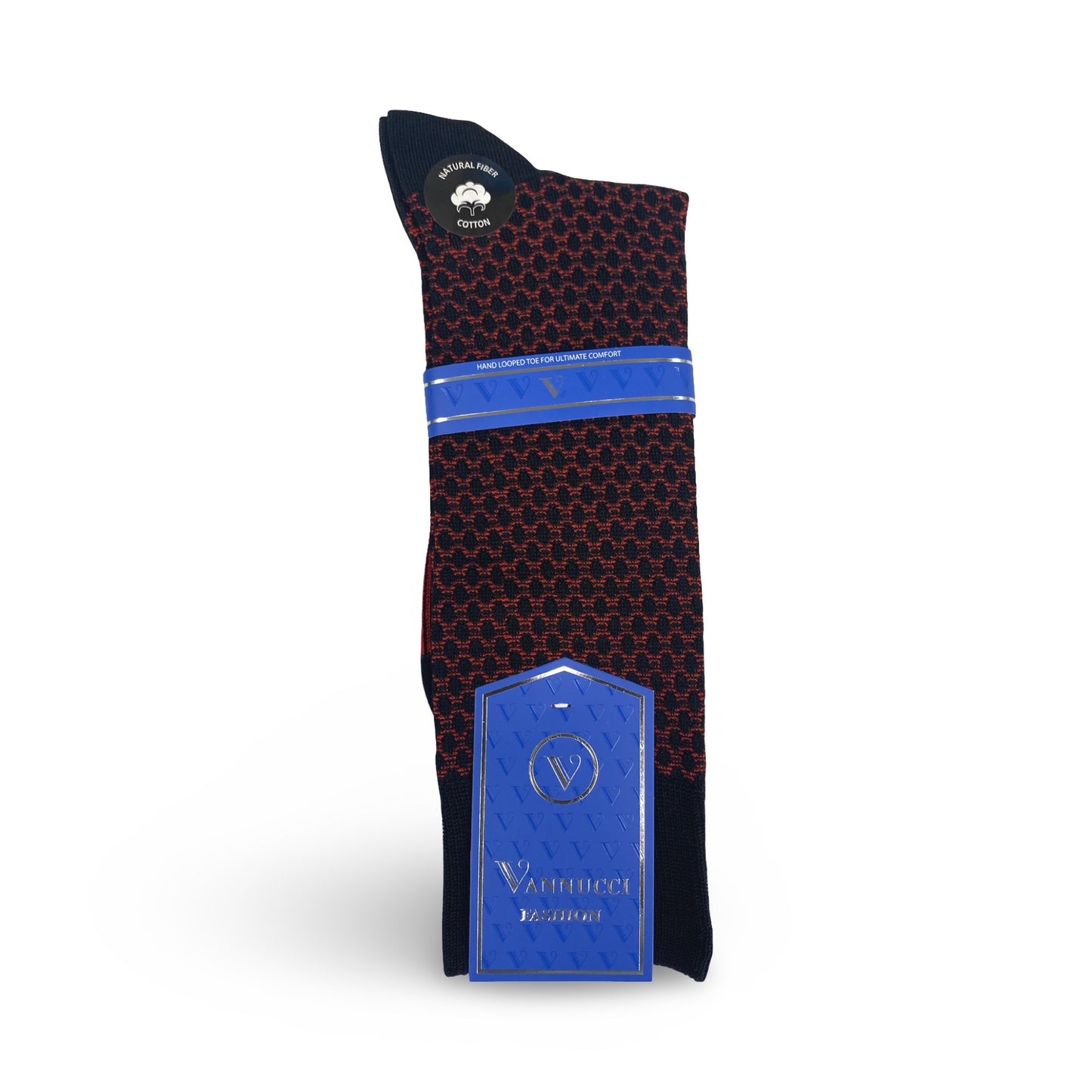 Mens Fashion Socks by Vanucci V1600 Black Red
