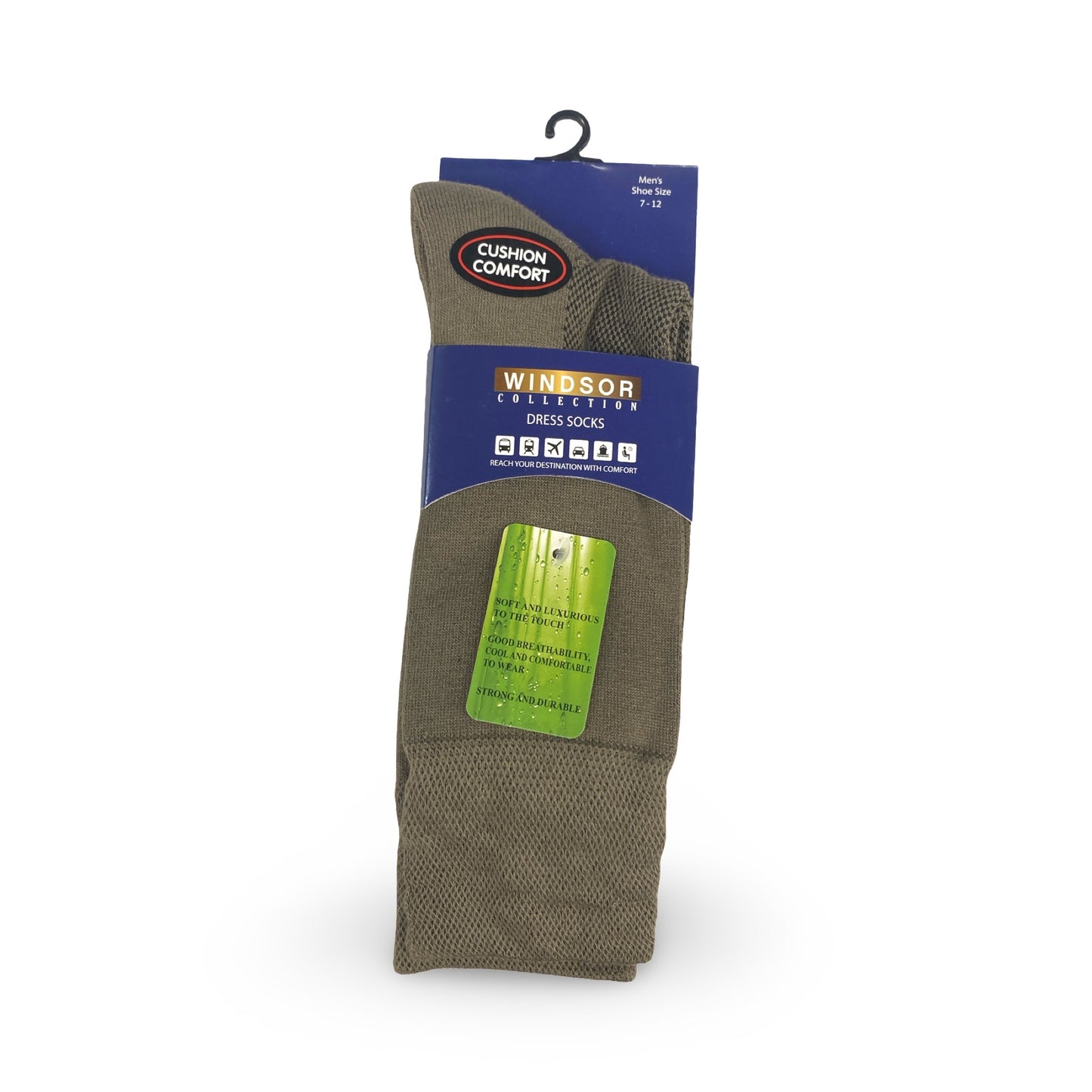 Mens Taupe Cushion Comfort Socks by Windsor Collection