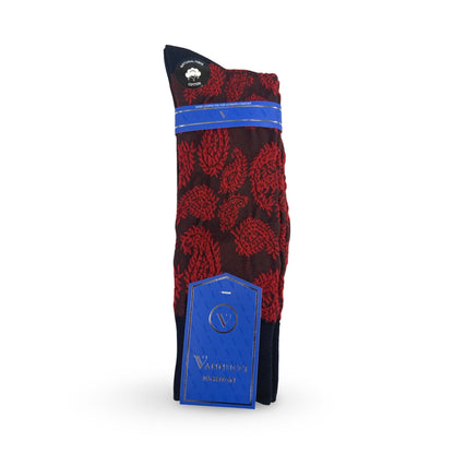 Mens Fashion Socks by Vanucci V1597R Red Paisley