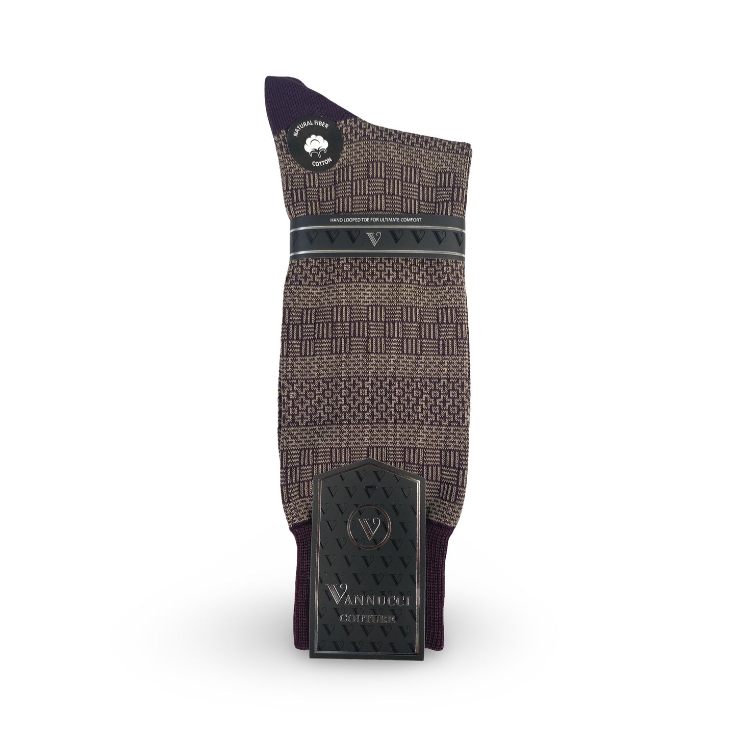 Mens Fashion Socks by Vanucci V1614BU Burgundy