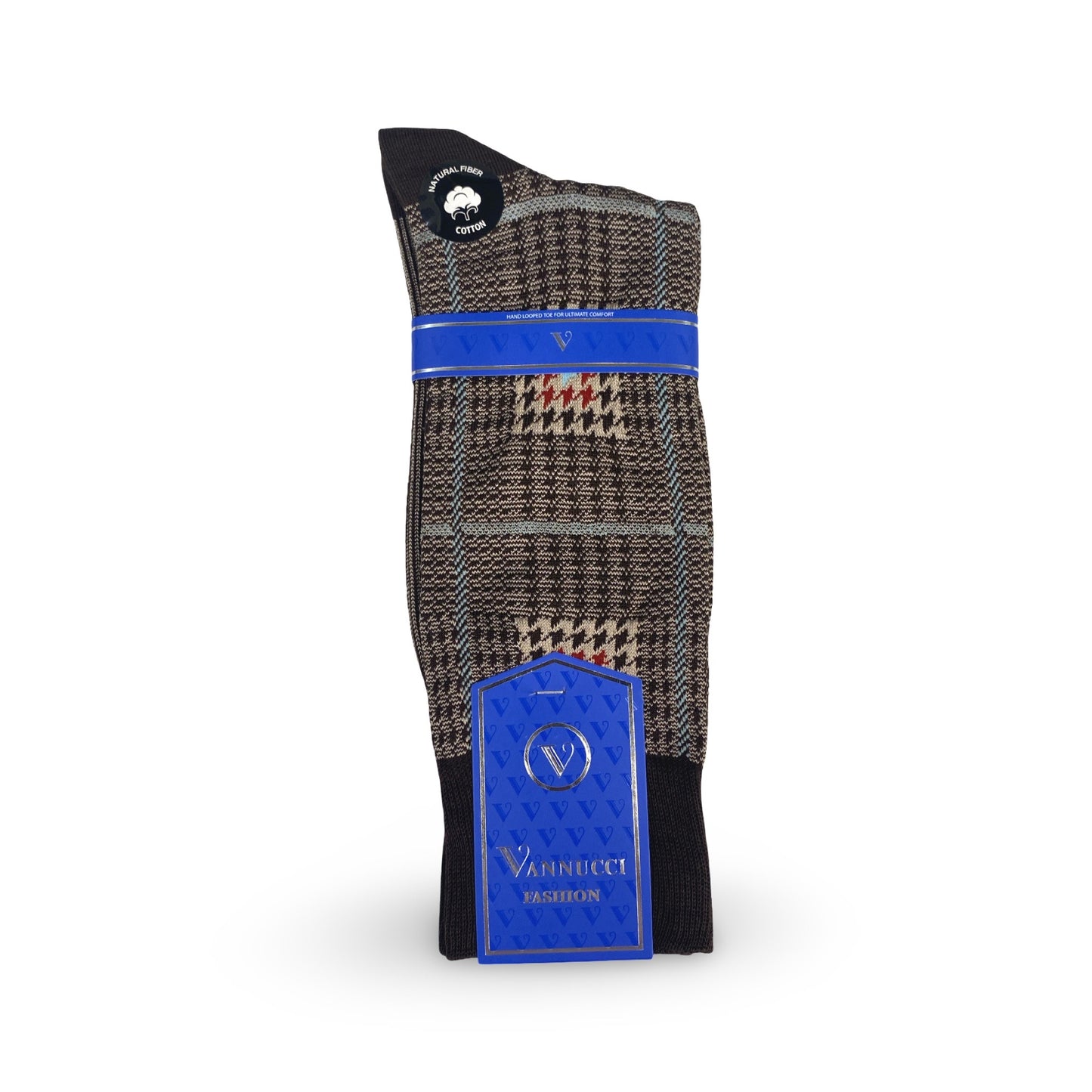 Mens Fashion Socks by Vanucci V1606BR Brown