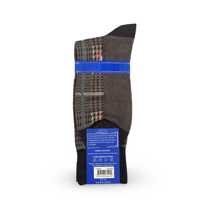 Mens Fashion Socks by Vanucci V1606BR Brown