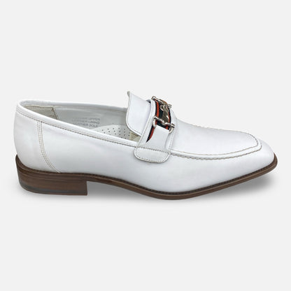 Toscana White Italian Bit Loafer with Ribbon
