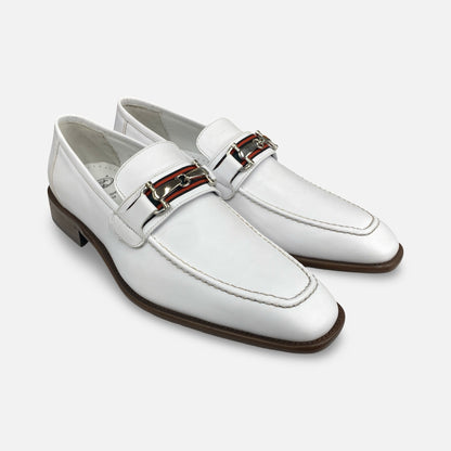 Toscana White Italian Bit Loafer with Ribbon