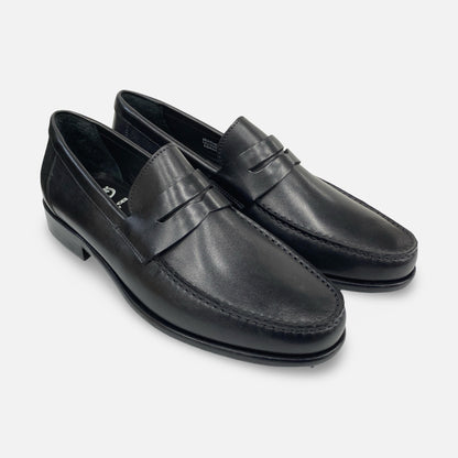 Toscana Italian Black Penny Loafer Santor | Last Pair | Size 6.5