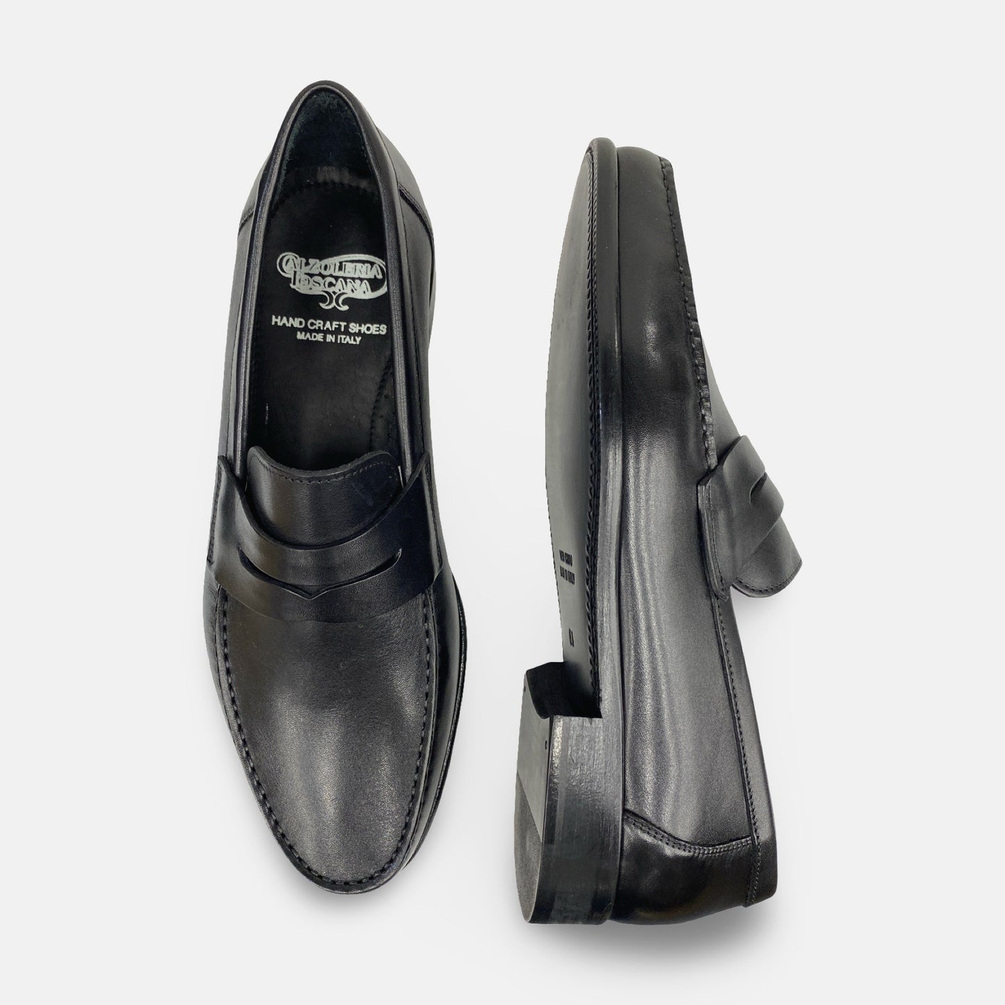 Toscana Italian Black Penny Loafer Santor