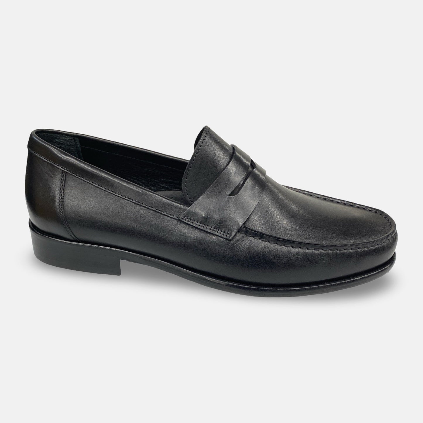 Toscana Italian Black Penny Loafer Santor