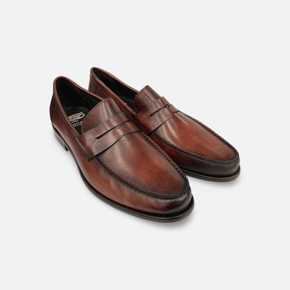 Toscana Italian Burgundy Hand Painted Penny Loafer Santor