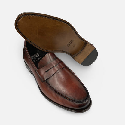 Toscana Italian Burgundy Hand Painted Penny Loafer Santor