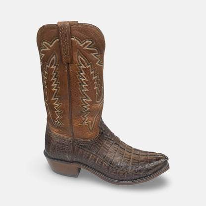 Lucchese Men’s Exotic Hornback Caiman Tail Cowboy Boots Brown “ N1126.54” – Size 10 EE