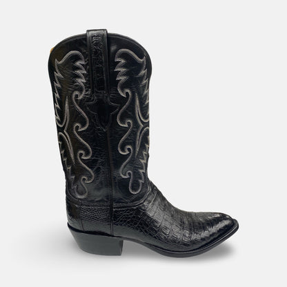 Lucchese Men’s Black Ultra Belly Caiman Cowboy Boots – Size 9.5 E