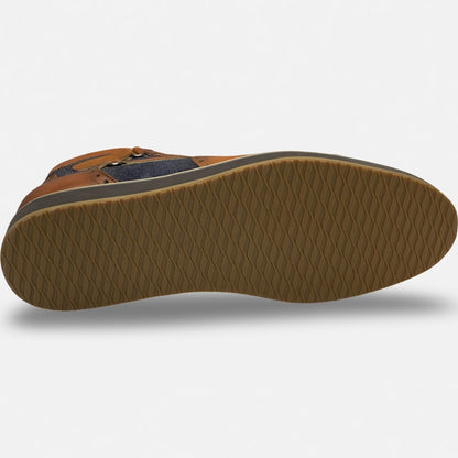 Giovanni “Jonathan” Men’s Leather Dress Boot – Tan/Navy (Clearance, Last Pairs)