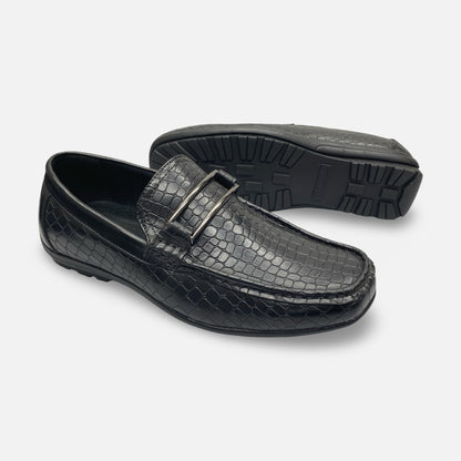 Stacy Adams Lanzo Moc Toe Soft Bottom Bit Loafer - Black (Style 25057) | Last Pairs