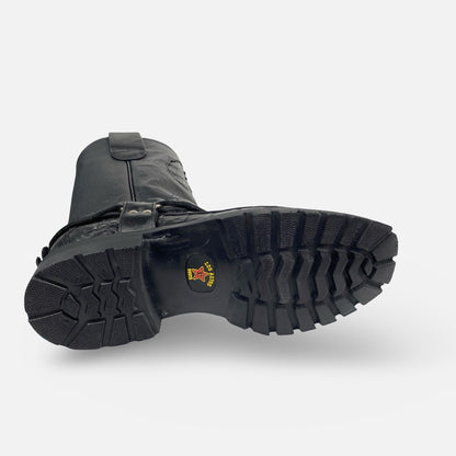 Los Altos Men’s Genuine Crocodile Tail Harness Boot – Black