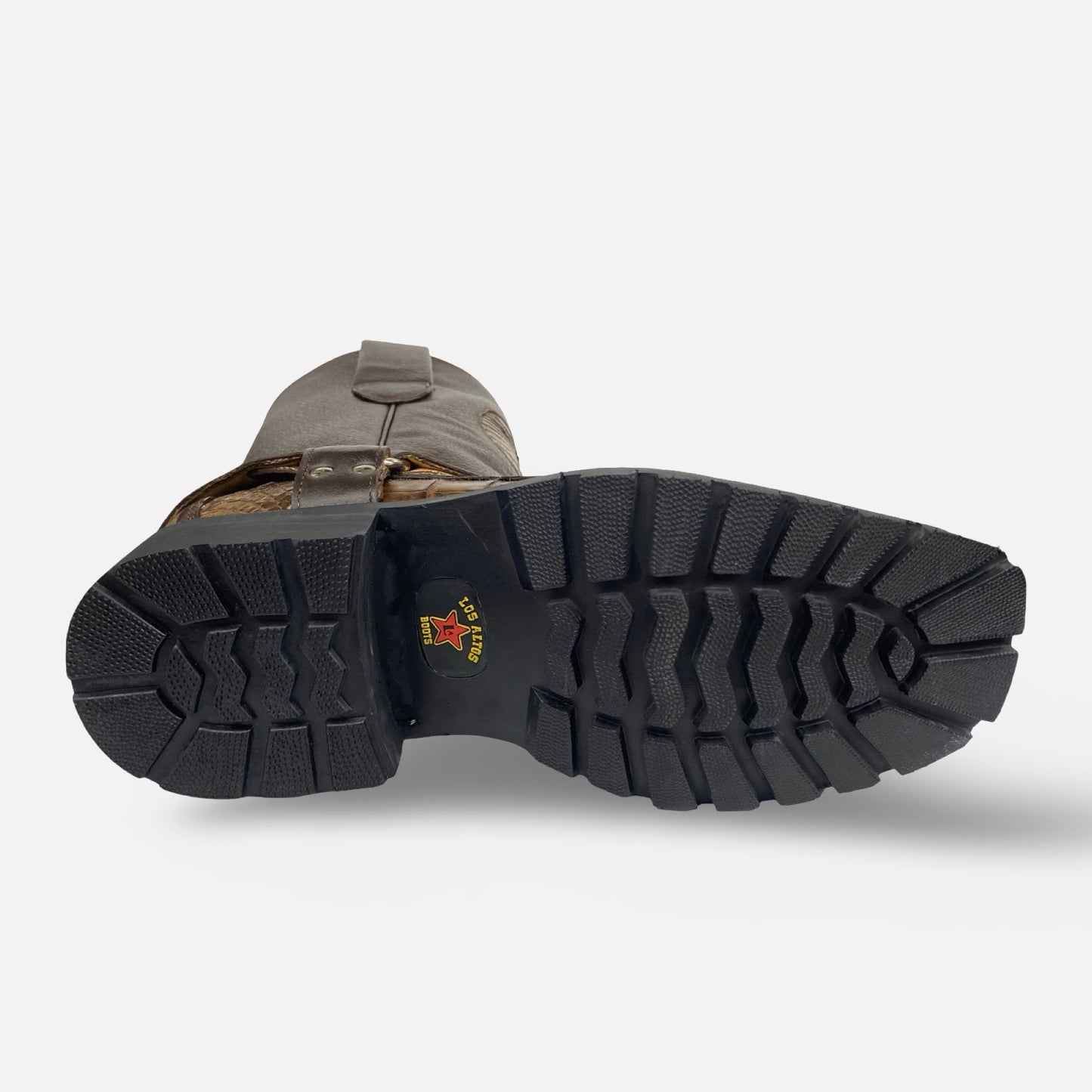 Los Altos Men’s Genuine Crocodile Tail Harness Boot – Brown