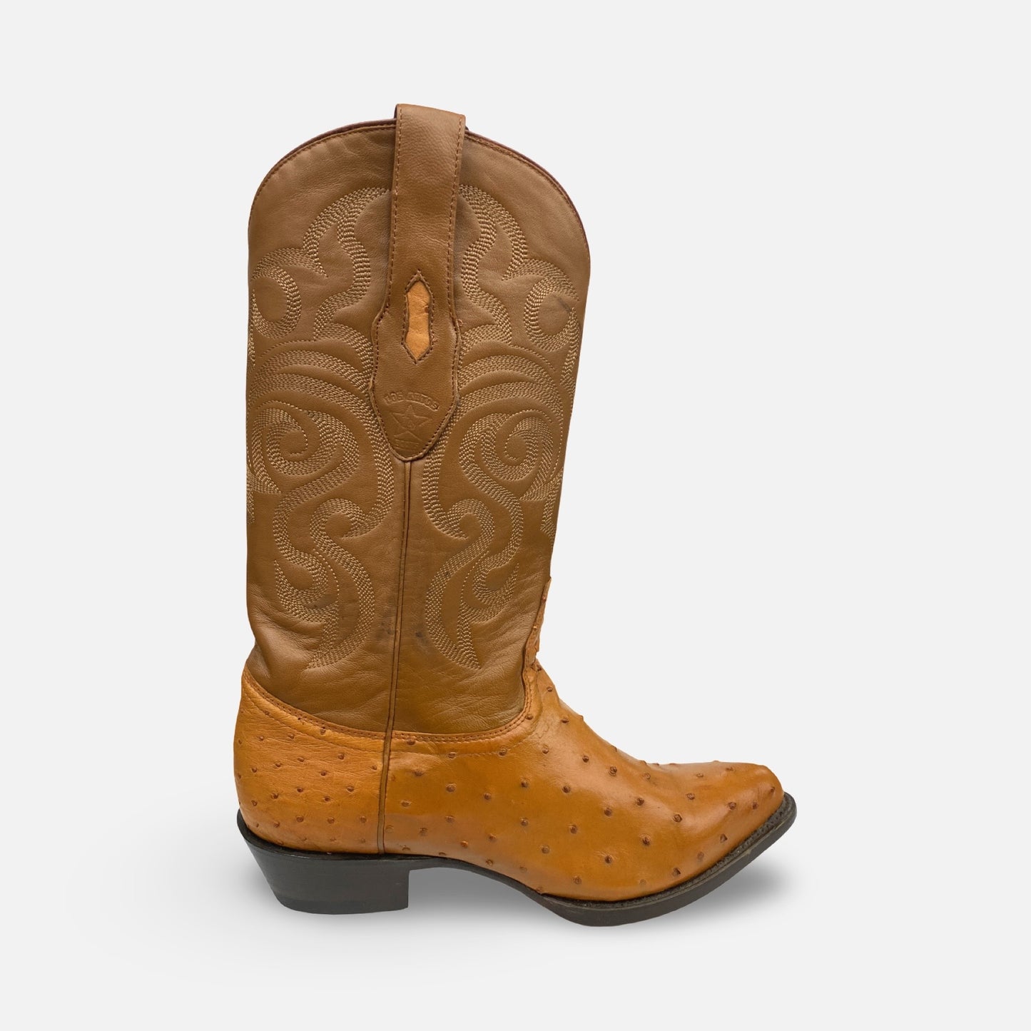 Los Altos Men’s Genuine Full Quill Ostrich Cowboy Boot – Honey, J Toe