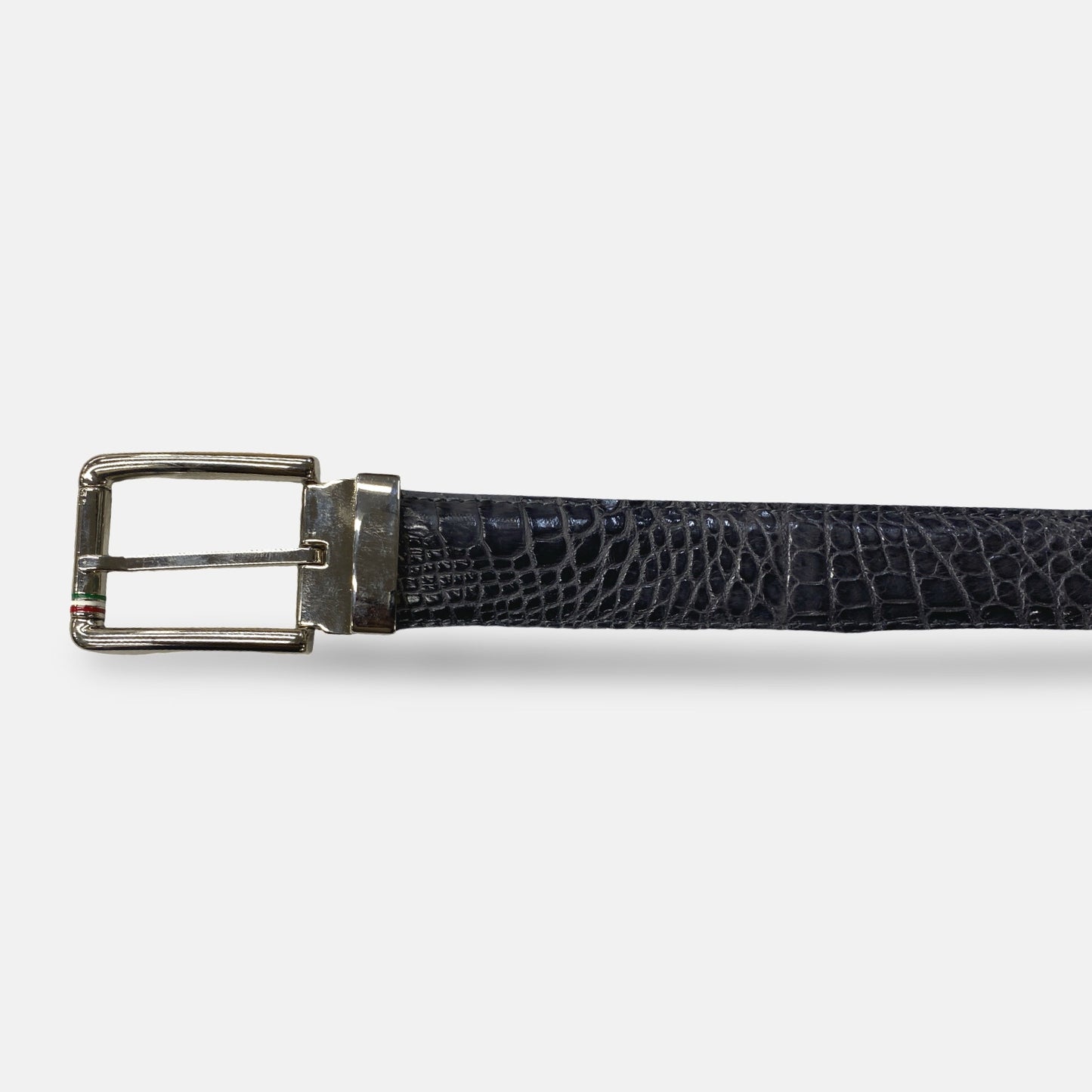 Men’s Genuine Alligator Belt – Charcoal Gray (Made in USA)