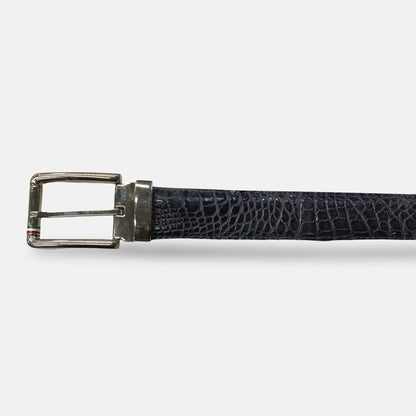 Men’s Genuine Alligator Belt – Charcoal Gray (Made in USA)