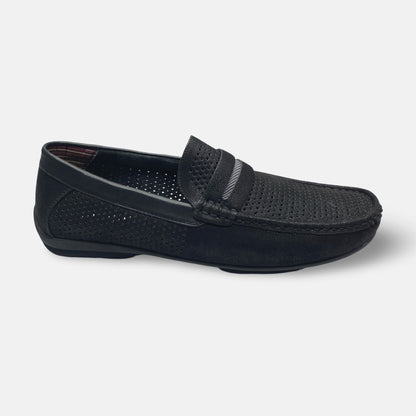 Stacy Adams Suede Loafer Black  "Corby"