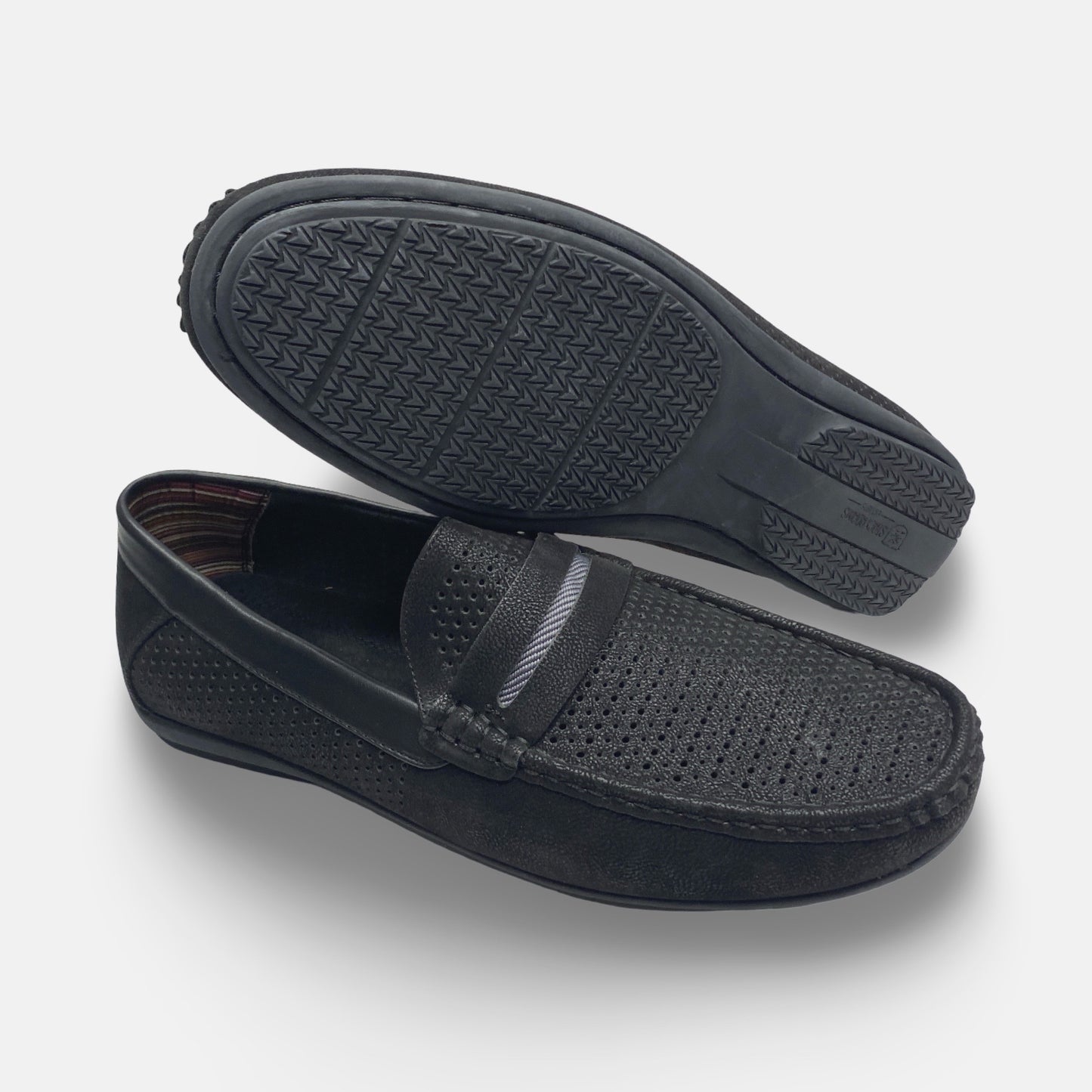 Stacy Adams Suede Loafer Black  "Corby"