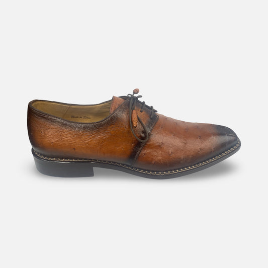 Mens Brandy Ostrich Shoe Tillson By Mezlan