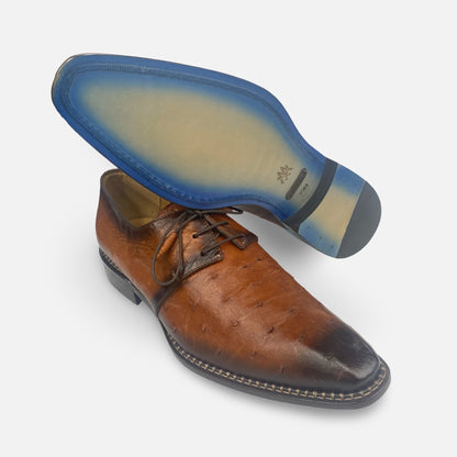 Mens Brandy Ostrich Shoe Tillson By Mezlan