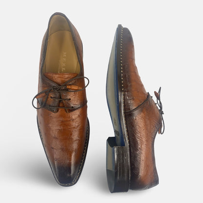 Mens Brandy Ostrich Shoe Tillson By Mezlan